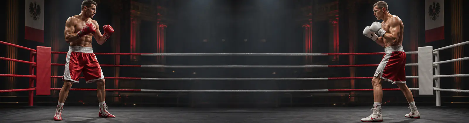 Erwachsene Boxer in einem österreichischen Boxring