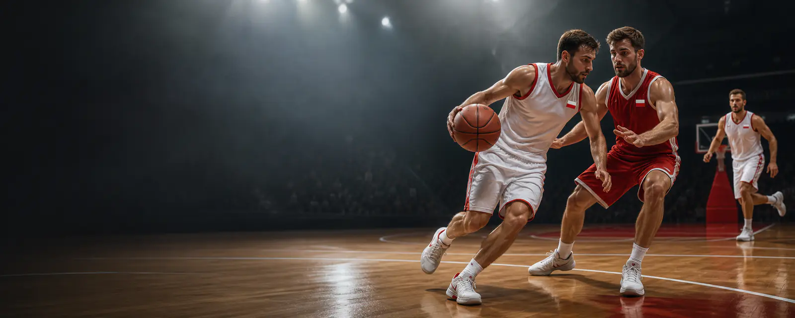 Erwachsene Basketballspieler bei einem Spiel in Österreich